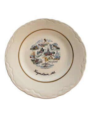Vintage Hagerstown Maryland Souvenir Collector Plate Conrad Crafters Wheeling WV